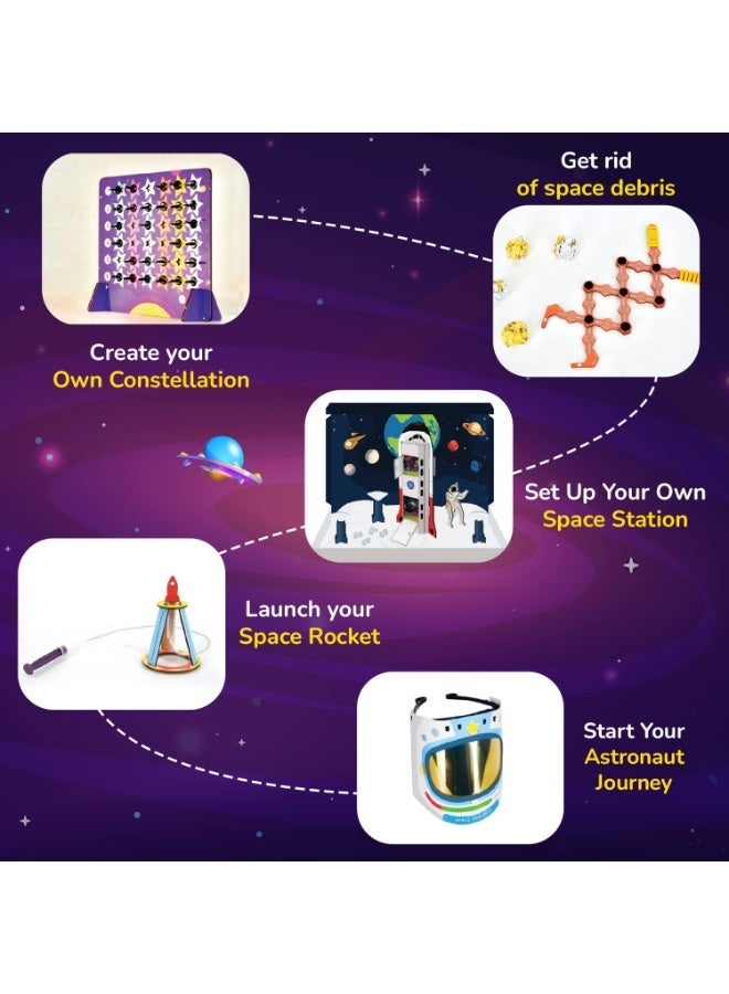 سمارتيفيتي مجموعة أنشطة سمارتيفيتي ميشن مون للأطفال من 4 إلى 6 سنوات، مجموعة أنشطة ترفيهية 5 في 1 للأولاد والبنات، ألعاب تعليمية للأولاد والبنات، للأعمار من 4 إلى 6 سنوات - Image 4